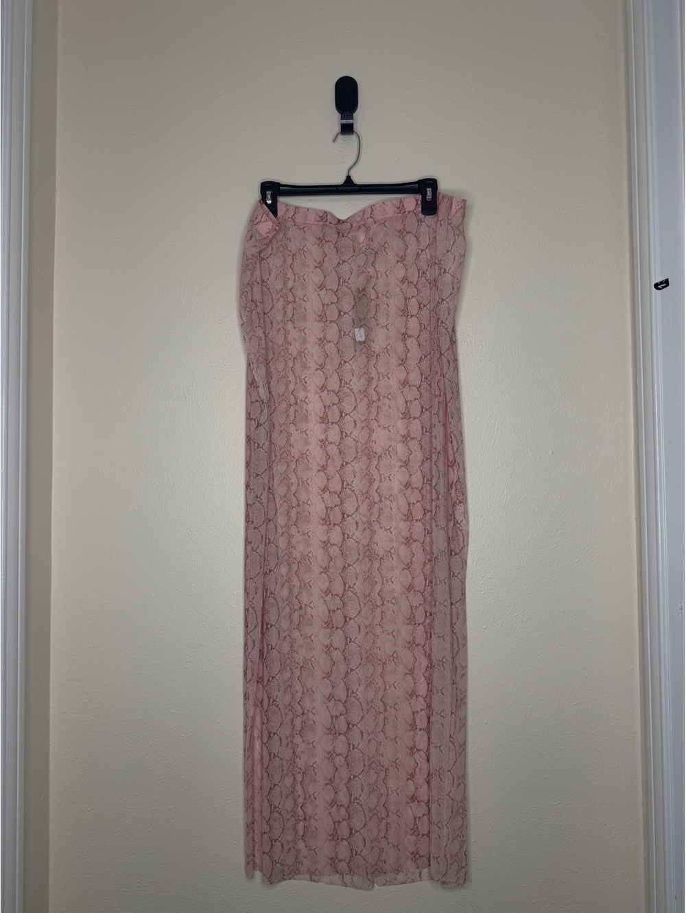 SKIMS Milky Sheer Long Skirt Rose Snake Print Pink Women's Size 3XL NWT
